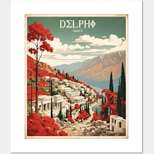 Delphi Greece Tourism Vintage Poster Posters and Art